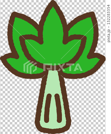 Hand-drawn single icon illustration: Celery Hand-drawn single icon illustration: Celery 132283354