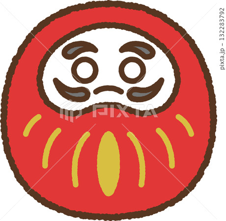 手書き風の単品アイコンイラスト だるま 手書き風の単品アイコンイラスト だるま 132283792