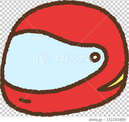 Hand-drawn single icon illustration: Race helmet 132283800