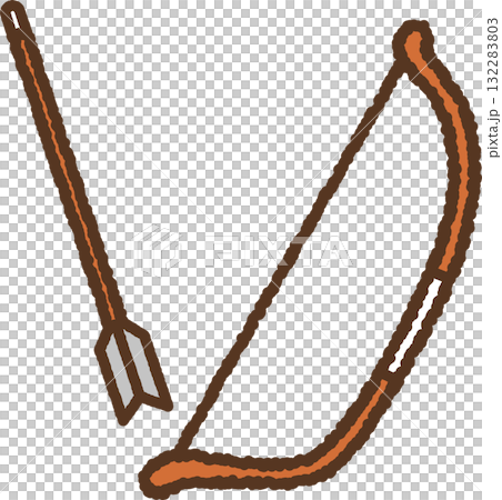 手書き風の単品アイコンイラスト　弓矢 132283803