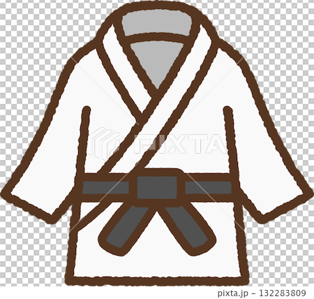 手書き風の単品アイコンイラスト　柔道着 132283809