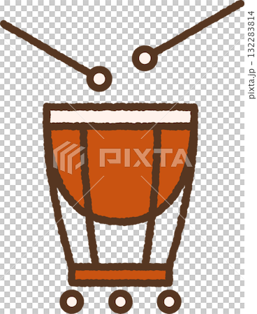 手繪單圖示插圖：打擊樂器 132283814