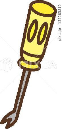 手書き風の単品アイコンイラスト　キャンバス釘抜き 132283819