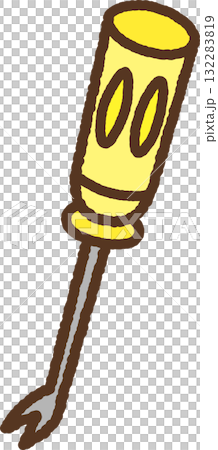 手書き風の単品アイコンイラスト　キャンバス釘抜き 132283819