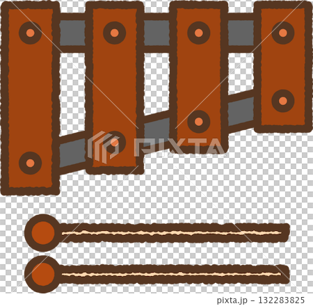 Hand-drawn single icon illustration: Xylophone Hand-drawn single icon illustration: Xylophone 132283825
