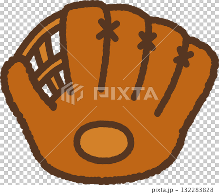 Hand-drawn single icon illustration: Baseball glove 132283828