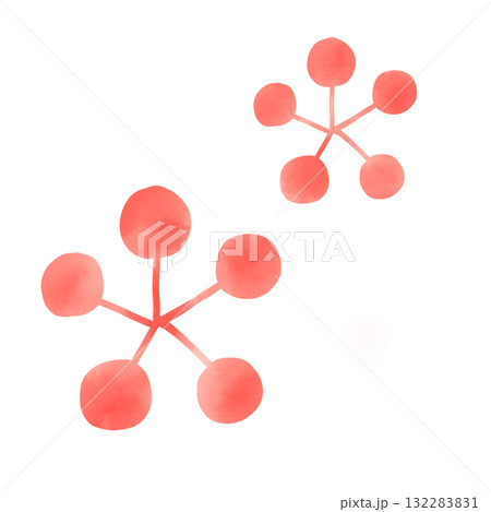 赤い水彩の抽象花 イラスト 赤い水彩の抽象花 イラスト 132283831