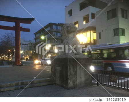 鎌倉＆江ノ島散策　2023年版　鎌倉若宮大路の鳥居の前にて 132283919