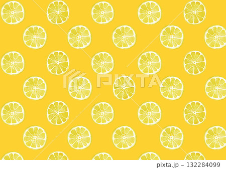 水彩風 輪切りレモン(均等)のパターン 132284099