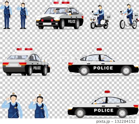 警車和警察 132284152