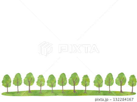 水彩風の木のフレームイラスト 水彩風の木のフレームイラスト 132284167