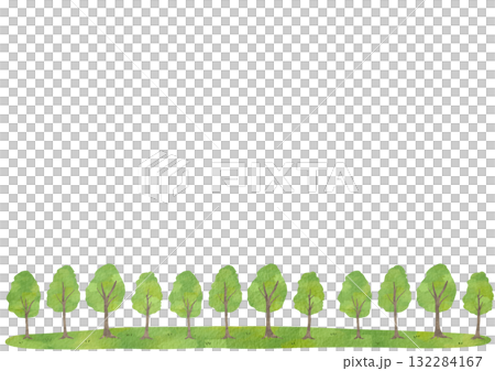 水彩風の木のフレームイラスト 水彩風の木のフレームイラスト 132284167