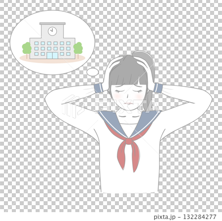 Girl worried about school Girl worried about school 132284277