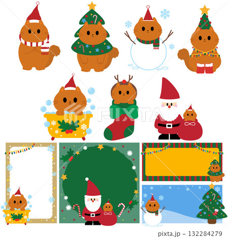 Chubby Cat Christmas 132284279