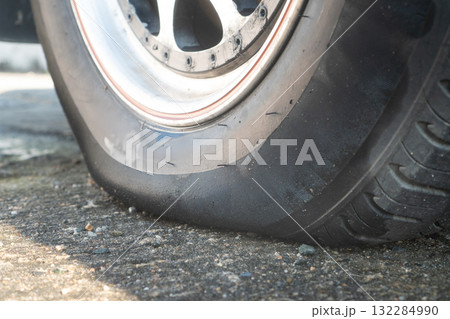 Low air pressure in worn tire. Low air pressure in worn tire. 132284990