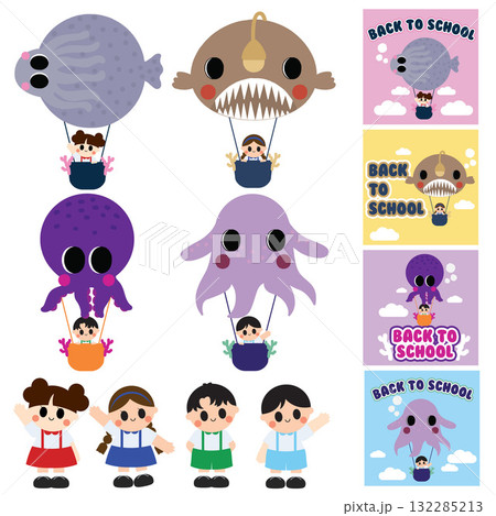 Kids and Fish Balloon 132285213