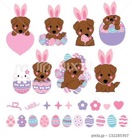 Fluffy Dog Easter.eps 132285307