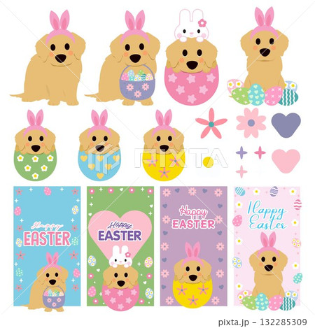 Golden Dog Easter.eps Golden Dog Easter.eps 132285309