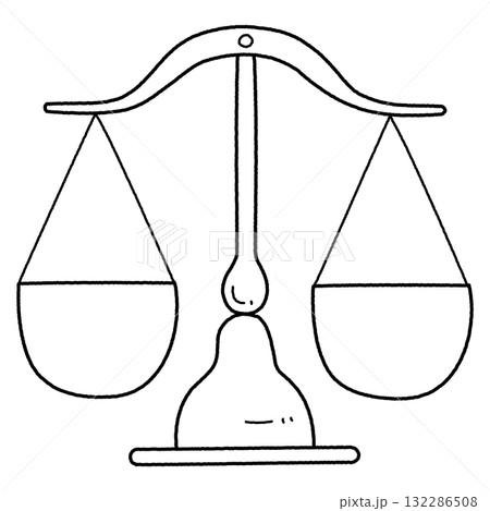 モノクロの天秤のイラスト 132286508