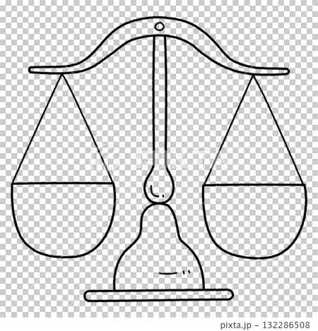 モノクロの天秤のイラスト 132286508