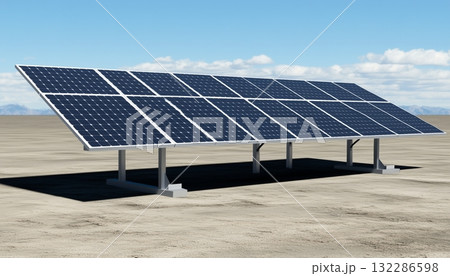 Solar panel clean energy on field with blue sky, modern technology concept Solar panel clean energy on field with blue sky, modern technology concept 132286598