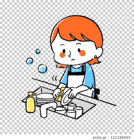食器洗いをしている主婦 132286603