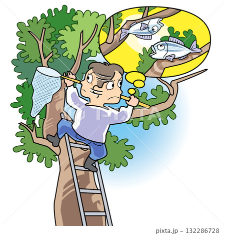 ことわざ - 木に縁りて魚を求む ことわざ - 木に縁りて魚を求む 132286728