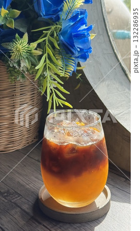 Refreshing Orange Americano Coffee with Citrus Twist Refreshing Orange Americano Coffee with Citrus Twist 132286935