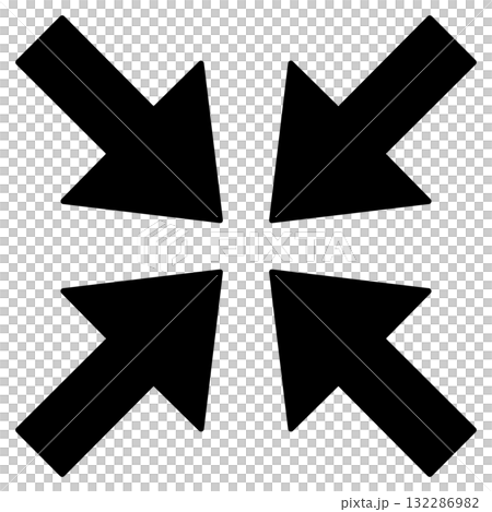 内側を向いた斜めの黒い矢印のセット 内側を向いた斜めの黒い矢印のセット 132286982