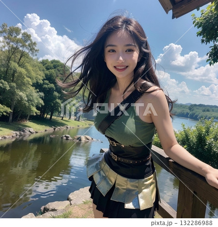 避暑地で　笑顔！コスプレ！ 132286988