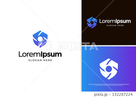 Creative shield logo design template 132287224