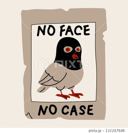 Funny Pigeon in Ski Mask with No Face No Case Text Funny Pigeon in Ski Mask with No Face No Case Text 132287686