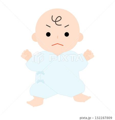 肌着を着た怒っている赤ちゃん 132287809