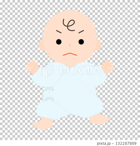 肌着を着た怒っている赤ちゃん 132287809