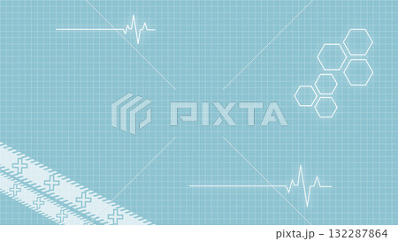 心電図、十字マーク、医療をイメージした10秒ループアニメーション 心電図、十字マーク、医療をイメージした10秒ループアニメーション 132287864