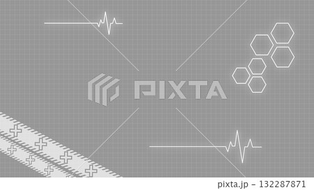 心電図、十字マーク、医療をイメージした10秒ループアニメーション 心電図、十字マーク、医療をイメージした10秒ループアニメーション 132287871