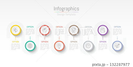 Infographic 8 options design elements for your business data. Vector Illustration. 132287977