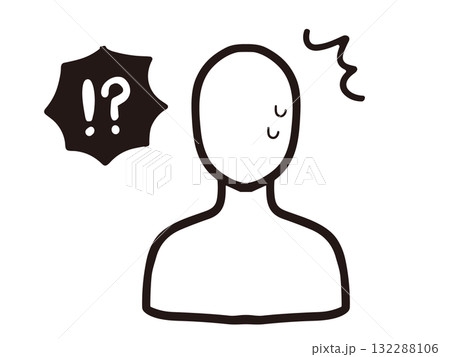 焦った様子で驚いている人とビックリマーク 132288106