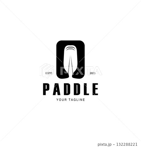 simple paddle logo,design for surfing,rafting,canoe,boat,surfing and rowing equipment business,vector simple paddle logo,design for surfing,rafting,canoe,boat,surfing and rowing equipment business,vector 132288221