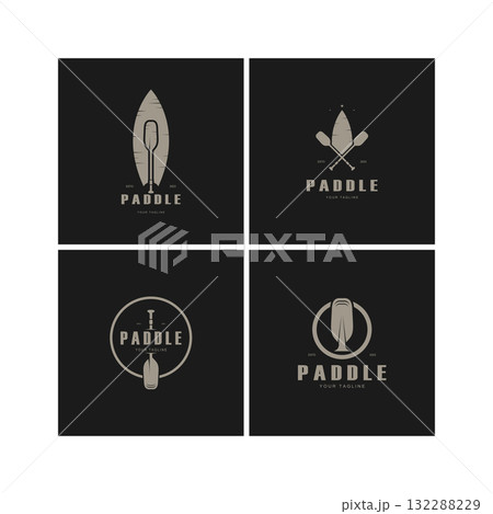 simple paddle logo,design for surfing,rafting,canoe,boat,surfing and rowing equipment business,vector simple paddle logo,design for surfing,rafting,canoe,boat,surfing and rowing equipment business,vector 132288229