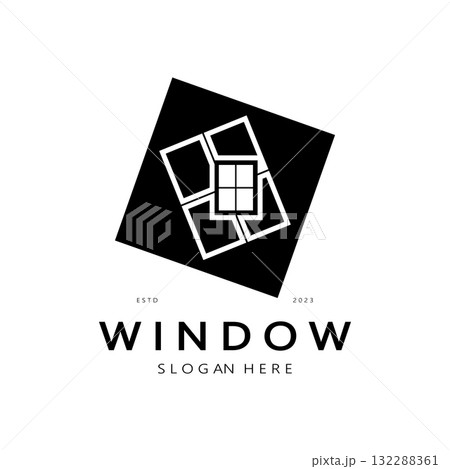 simple window logo, design for, interior, construction, architecture, property business, vector simple window logo, design for, interior, construction, architecture, property business, vector 132288361