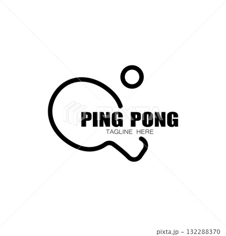 simple table tennis logo, ping pong creative logo template. sports games, clubs, tournaments and championships. vector 132288370