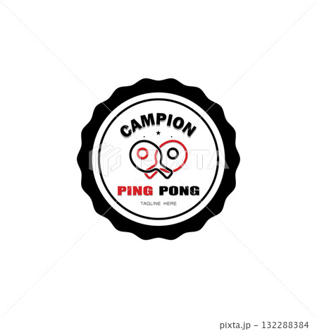 simple table tennis logo, ping pong creative logo template. sports games, clubs, tournaments and championships. vector 132288384