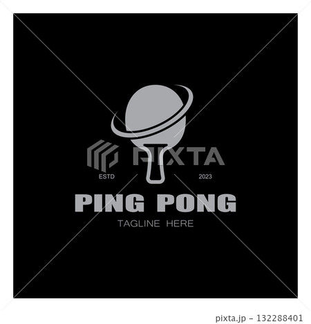 simple table tennis logo, ping pong creative logo template. sports games, clubs, tournaments and championships. vector 132288401
