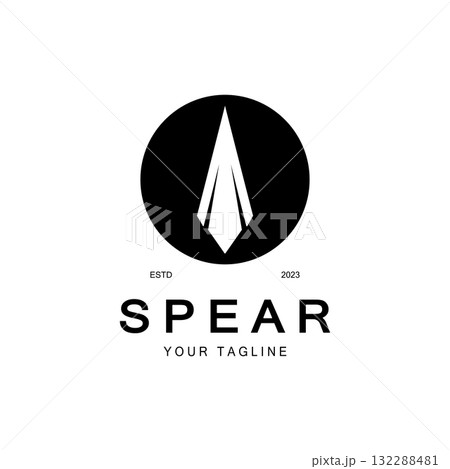 Spear logo icon vector illustration design.Head spear logo vintage illustration design vector 132288481