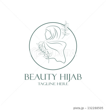 muslimah hijab logo template vector illustration design-vector 132288505