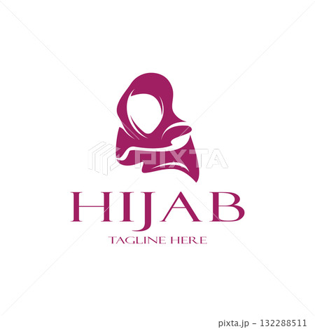 muslimah hijab logo template vector illustration design-vector 132288511