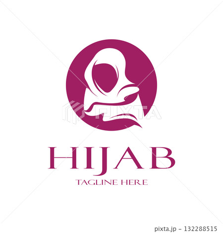 muslimah hijab logo template vector illustration design-vector 132288515