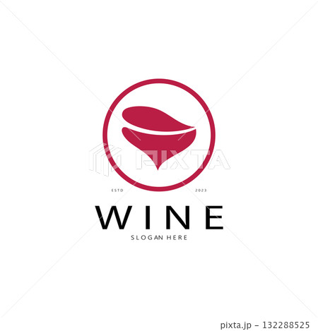 Wine logo with wine glasses and bottles.for night clubs,bars,cafe and wine shops. Wine logo with wine glasses and bottles.for night clubs,bars,cafe and wine shops. 132288525