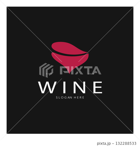 Wine logo with wine glasses and bottles.for night clubs,bars,cafe and wine shops. Wine logo with wine glasses and bottles.for night clubs,bars,cafe and wine shops. 132288533